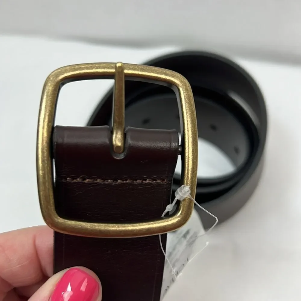 J. Crew Factory bw731 Wide Leather Belt For Men  size 34 NWT